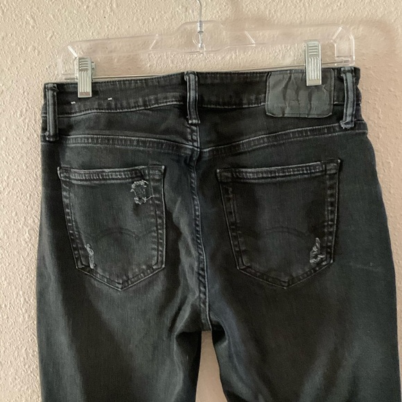 American Eagle Slim Fit Airflex+ Denim Jeans Distressed Black Men’s Size 30x32 - Picture 4 of 16